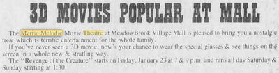 Merrie Melodie Theatre - January 1981 Ad